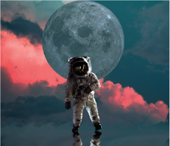 Astronaut with moon background