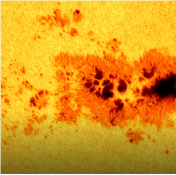 Sunspots on the Sun's surface
